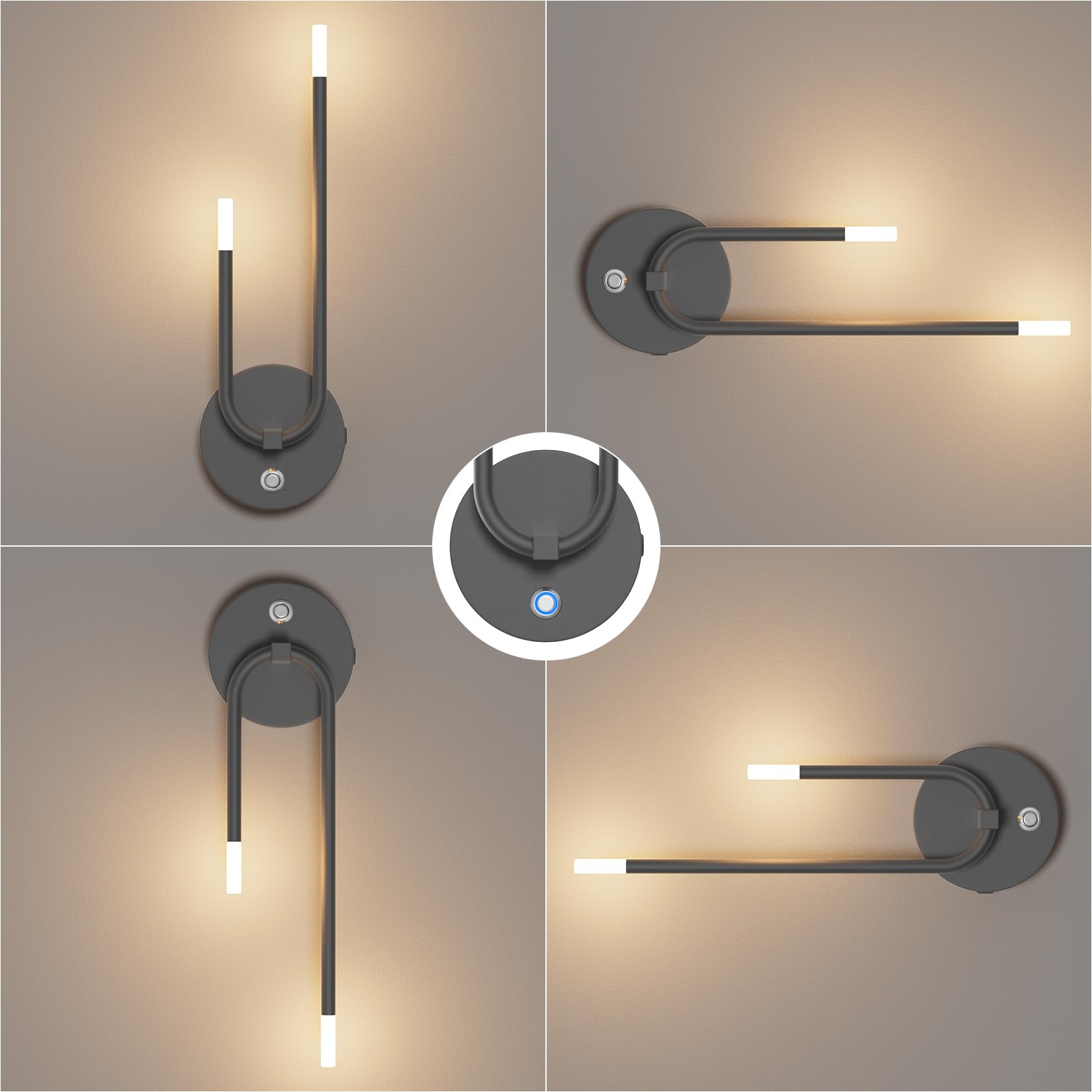 Aipsun 2er Set LED Akku-Wandleuchte Gold, Kabellos & Wiederaufladbar (6000mAh/6W), Touch-Dimmer 3000K, Magnetische Montage, Modern für Schlafzimmer/Wohnzimmer/Flur/TV-Wand (42cm Aipsun 2er Set LED Akku-Wandleuchte Gold, Kabellos & Wiederaufladbar (6000mAh/6W), Touch-Dimmer 3000K, Magnetische Montage, Modern für Schlafzimmer/Wohnzimmer/Flur/TV-Wand (42cm