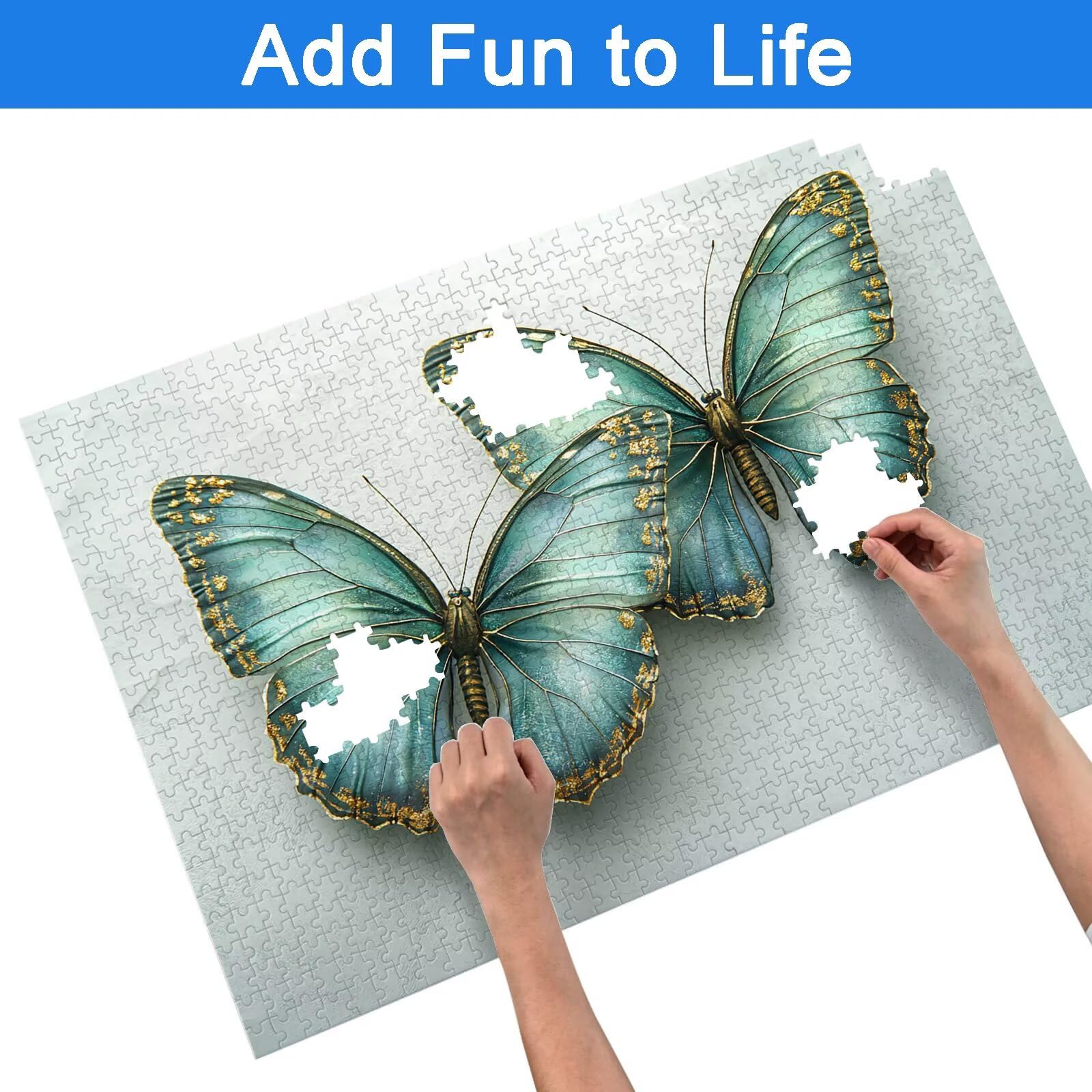 Puzzle 1500 Pezzi Farfalla, Puzzle Animale 1500 Pezzi Arte per Adulti e Bambini, Misura: 87x57 cm, Puzzles Legno per Adulti con Squisita Scatola di Imballaggio, Idea Regalo Donna, Regalo Uomo, -7725
