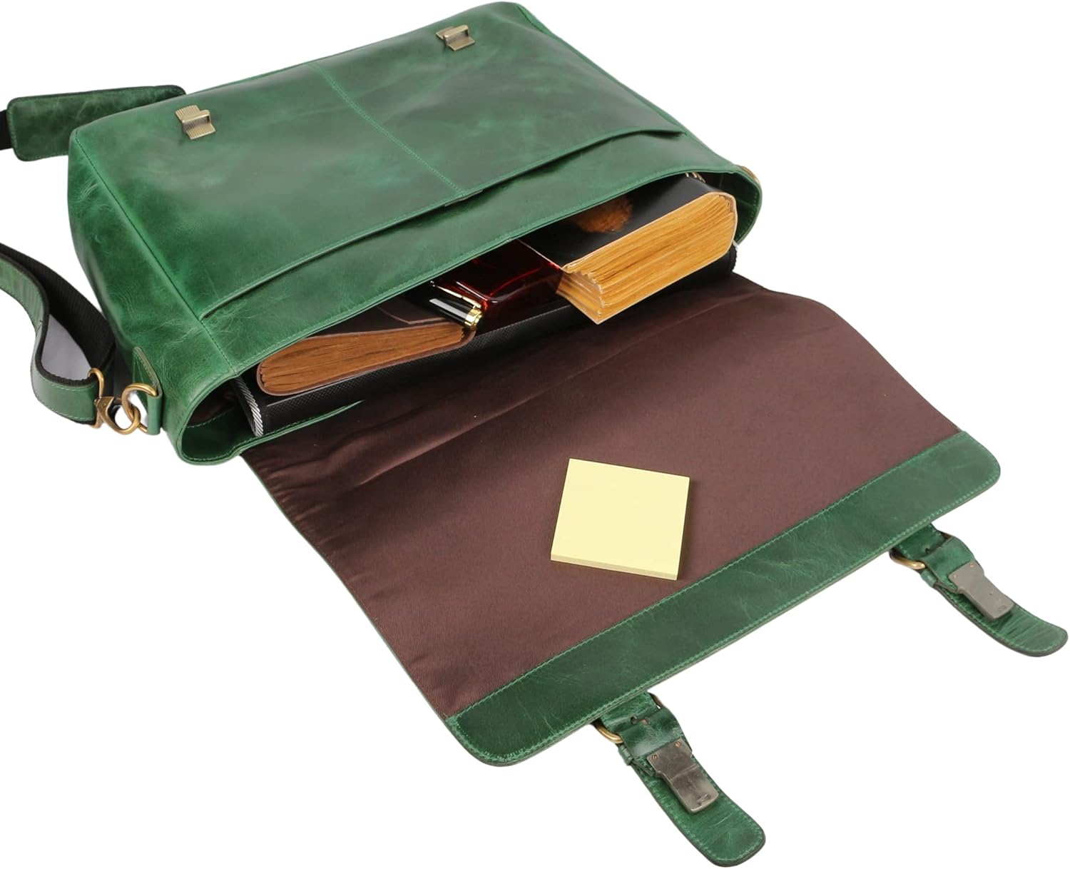 Green Leather Laptop Messenger Bag Briefcase Blue Leather Laptop Messenger Bag Briefcase