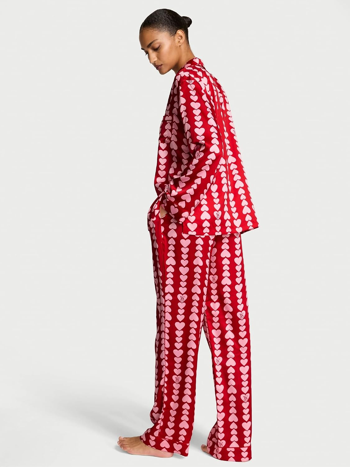 Victoria's Secret Satin Pajama Set, Long Sleeve Button Down Shirt & Pants, Sleepwear for Women (XS-XXL)