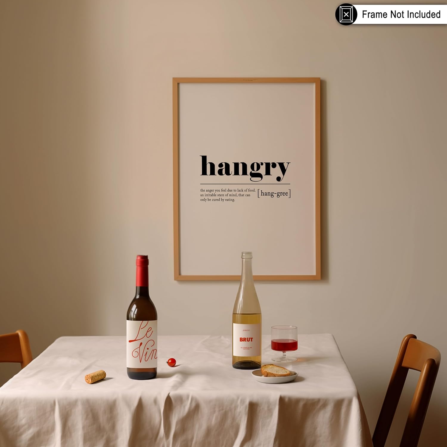 Poster Master Definition of Hangry Print - Typography Poster - Dictionary Art - Minimal Gift for Men & Women - Funny Wall Decor for Bedroom, Living Room or Dorm - 8x10 UNFRAMED Wall Art
