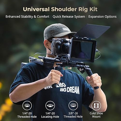 Miniatura 10 de SMALLRIG Kit de montaje de hombro para cámara básica universal para DSLR, sin espejo y plataforma de hombro para cámara pequeña - 2896