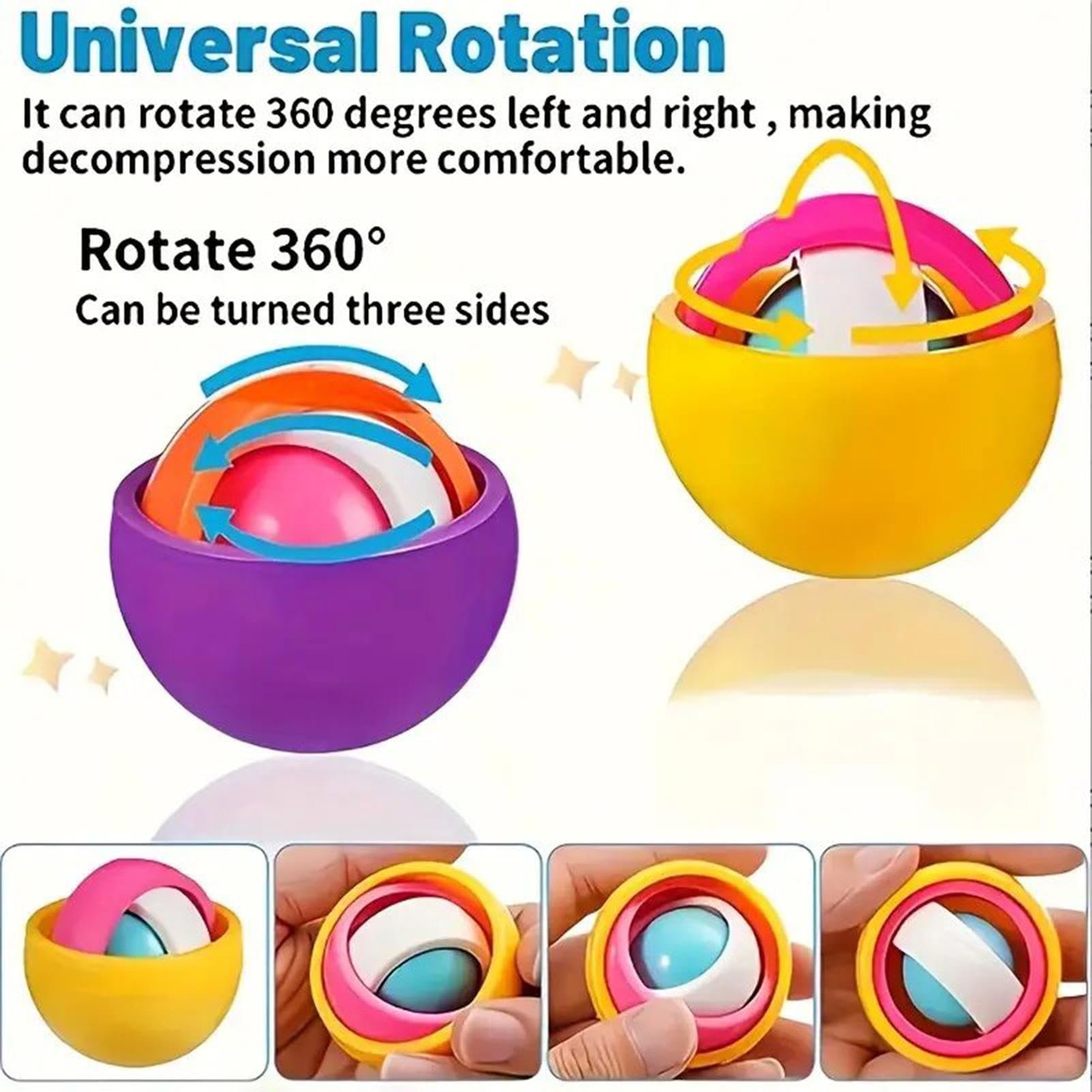Juguete Fidget Gyro De Mano – Giroscopio De Bola Antiestrés, Giratorio Y Silencioso, Para Niños Y Adultos, Ideal Para Relajarse Y Mejorar La Concentración