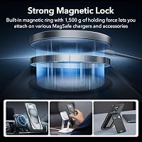 ESR iPhone 15 Tok Szett (5 az 1-ben) - Matt Fekete Átlátszó Védőtok Képernyő- és Kameravédelemmel, MagSafe Kompatibilis, Katonai Szintű Véde 3