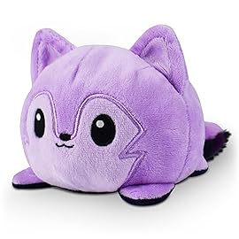 TeeTurtle - The Original Reversible Wolf Plushie - Galactic Purple - Cute Sensory Fidget Stuffed Animals That Show Your Mood