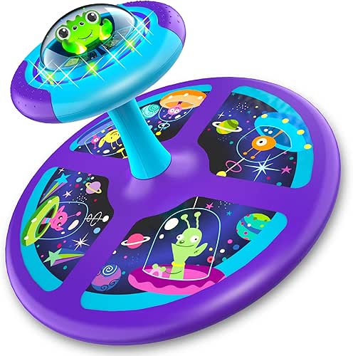What's Behind Child Spinning Around in Circles? You'll Be Amazed 7 MindSprout Light-Up Space Twister | 360° Sit Twist and Spin,