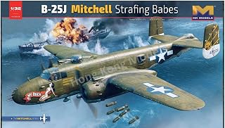 HK Model 01E036 1/32 US Army B-25J Mitchell Strafing Babes Plastic Model