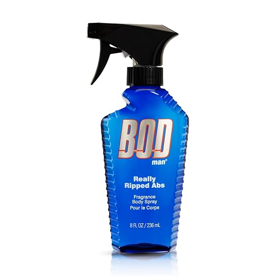BOD man Fragrance Body Spray Black 8 fl oz (Pack of 2) & Really Ripped Abs 8 Fl Oz (Pack of 1)