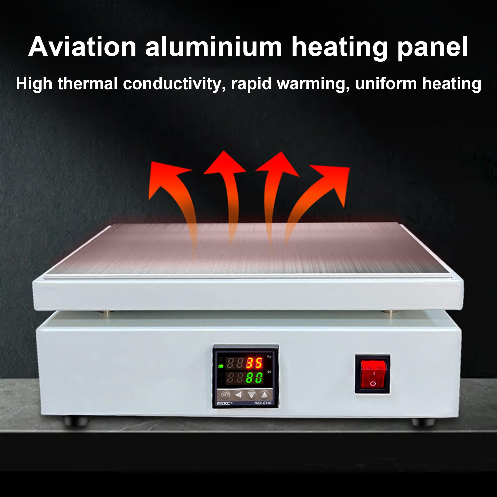 Mesa calefactora a Temperatura Constante, Placa calefactora de Laboratorio, Termostato Ajustable para Placa calefactora, Selladora de Film termoplástico para Cajas de Embalaje