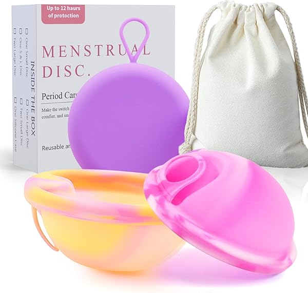 Ketliyaze Lot de 2 disques menstruels réutilisables en silicone