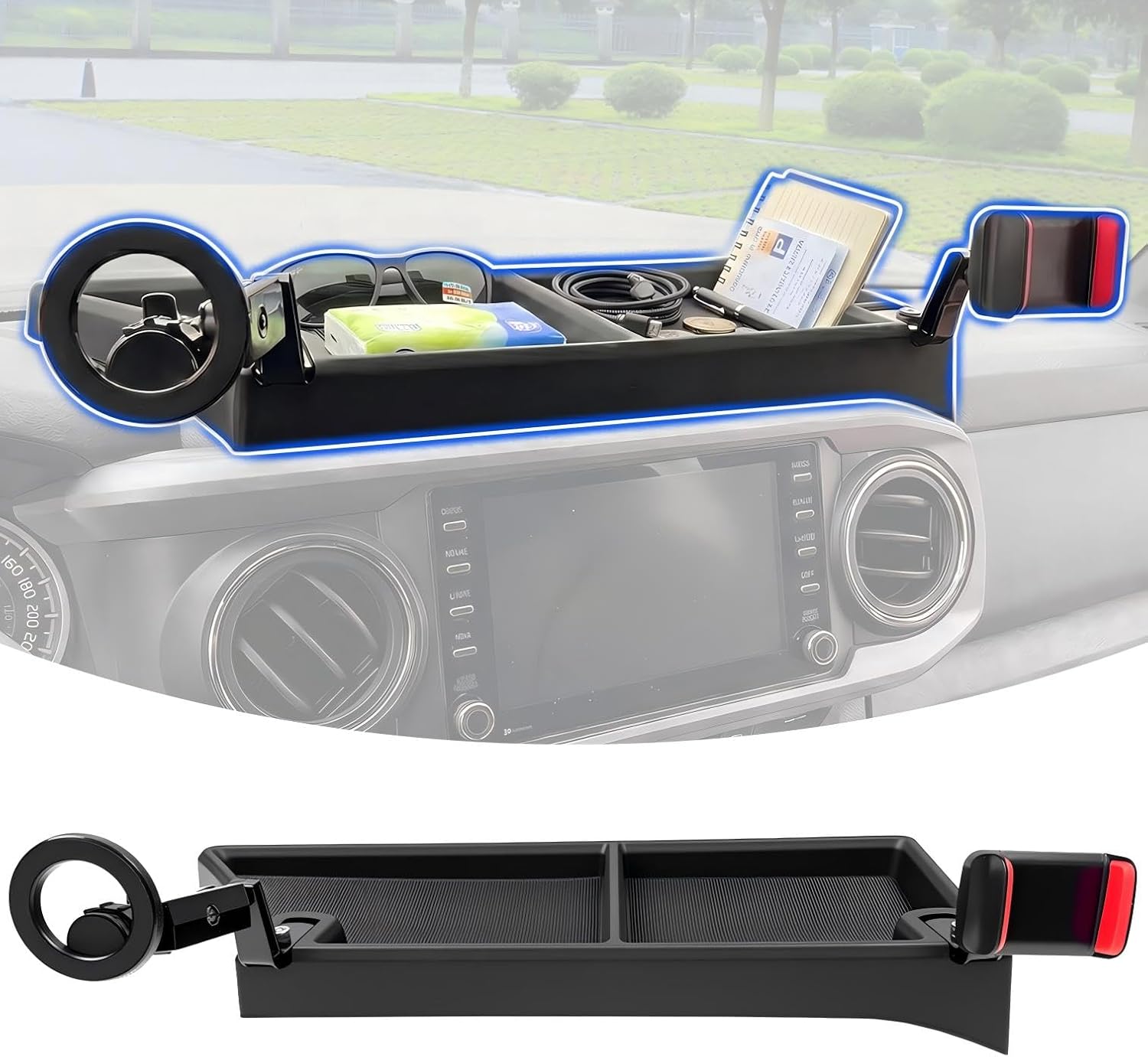 Phone Mount Dash Storage Fits for 2016-2023 Toyota Tacoma
