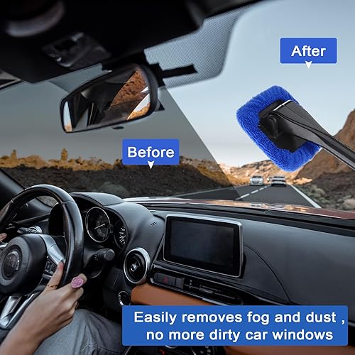 Miniatura 30 de Frienda Juego de 2 herramientas de limpieza de parabrisas para el interior del parabrisas del automóvil, limpiador de ventanas automático con mango