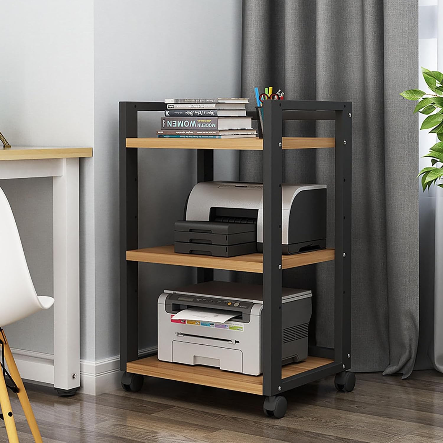 Media Stand with 3-Tier Shelves, Modern AV Cabinet for Entertainment Stereo Components, Sturdy Audio Rack Stand Tower for Living, Gaming, Recording Room (Color : C)