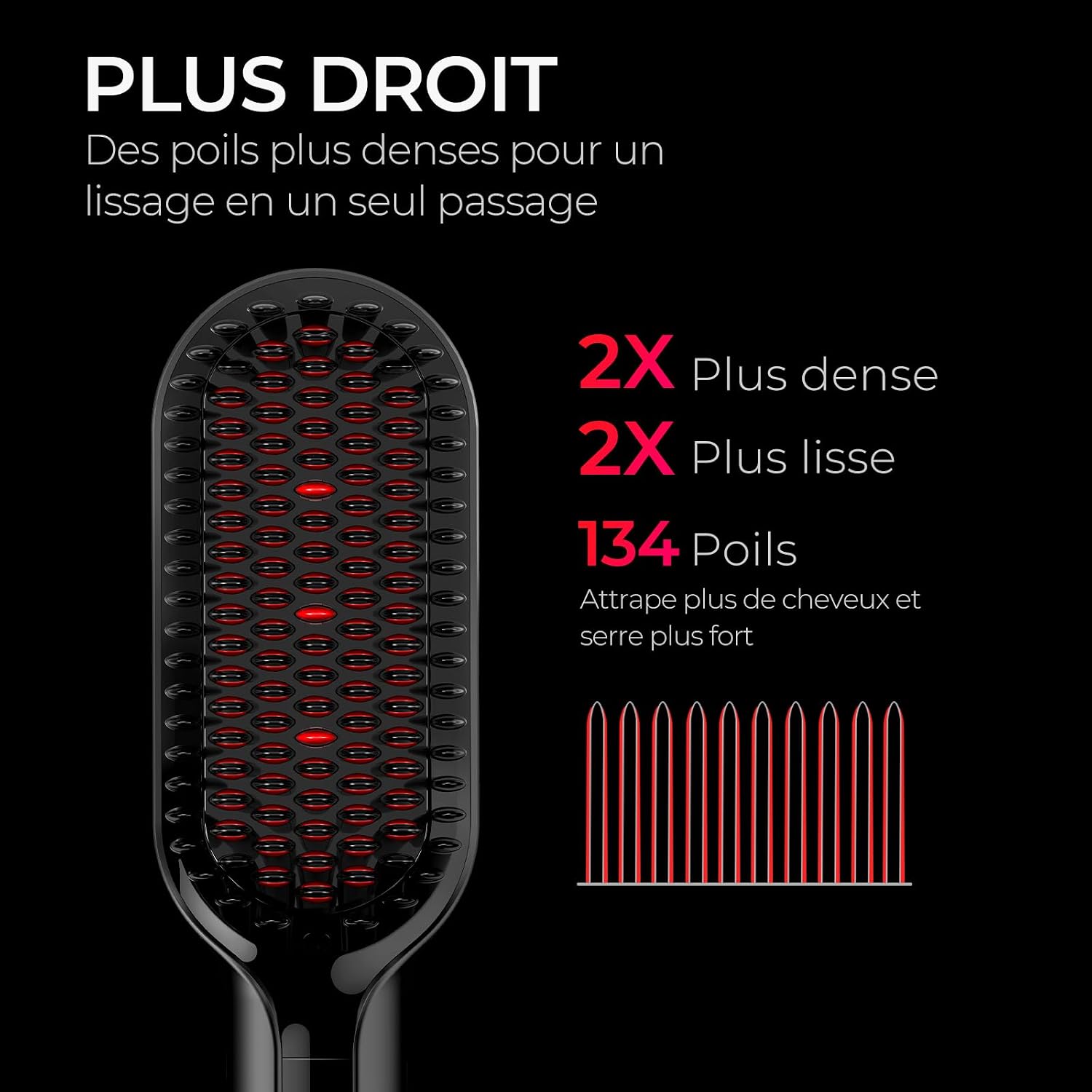 TYMO Brosse Lissante Ionique: Lissage Rapide, Anti-frisottis, 16 Températures - Image détaillée