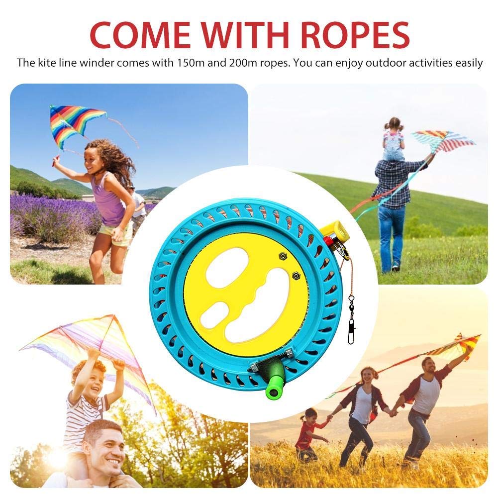 Enrouleur Fil Cerf-Volant 200m - Roue 16cm ABS - Contrôle Verrouillage - Pour Enfants & Débutants