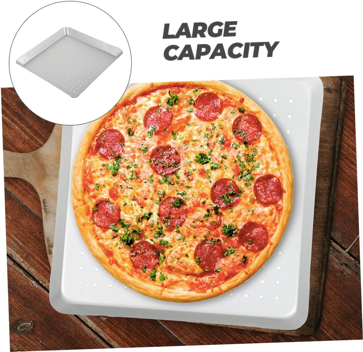 Alipis Square Perforated Pizza Pan 12-inch Baking Tray 3mm Holes Aluminum Alloy Kitchen Tool for Home Baking