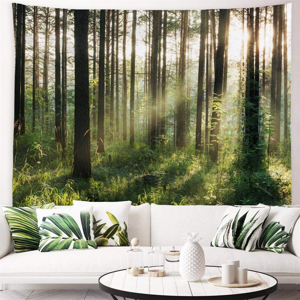 Tapiz de árbol del bosque para colgar en la pared para dormitorio, sala de estar, 60 pulgadas de ancho x 40 pulgadas de alto