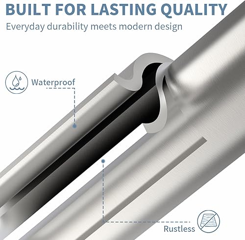 Miniatura 6 de Toallero autoadhesivo para baño, acero inoxidable de 24 pulgadas y aleación de zinc, sin taladro, toallero resistente, para cocina, gabinete,