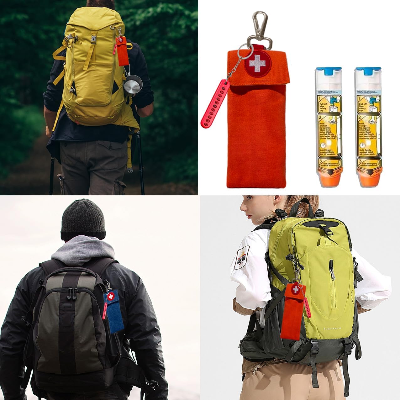 1-Piece Epipen Carrying Case, Epi Pen Carrying Case EpiPen Carrier, EpiPen Carrier Slim with Clip Epipen Holder Bag for 2 EpiPen Allergy Medical Essentials (Orange) image 5