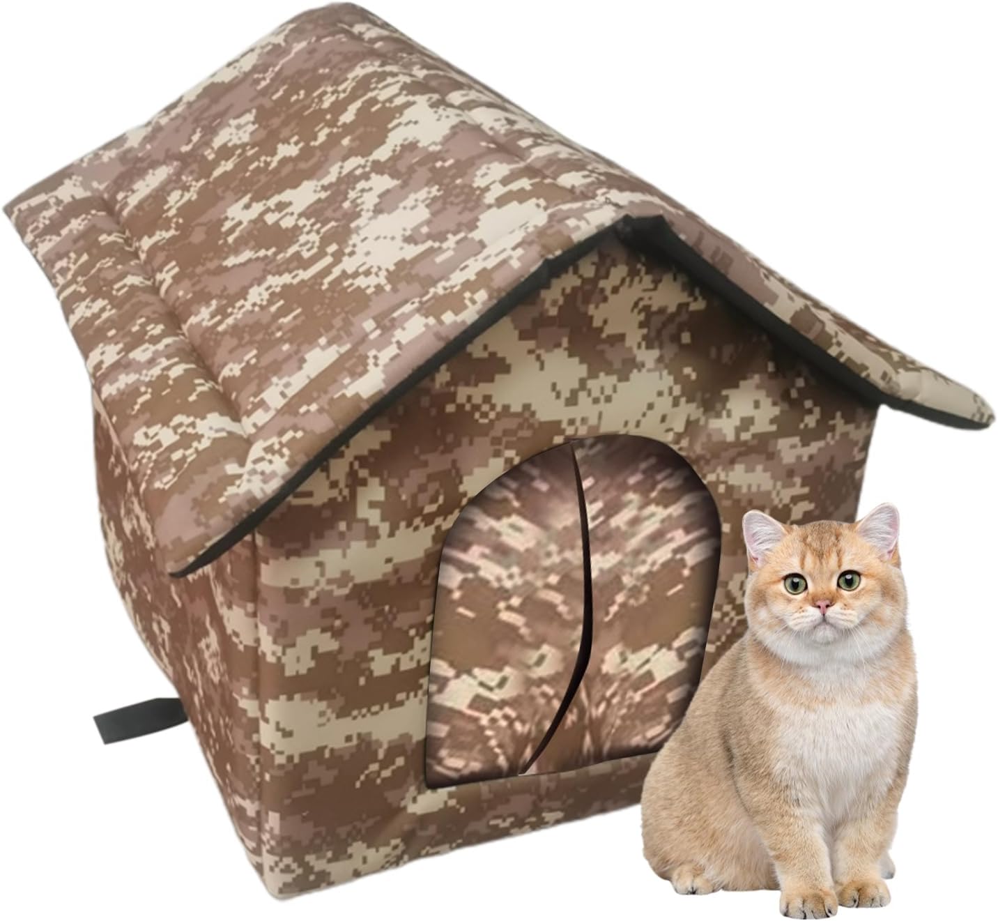 awakentti Outdoor Feral Cat House, Cat Houses, Weatherproof Warm and Insulated Cat House, Insulated Outside Feral Cat House Shelter with Door Pet House for Sleeping in Garages, Porche (M)