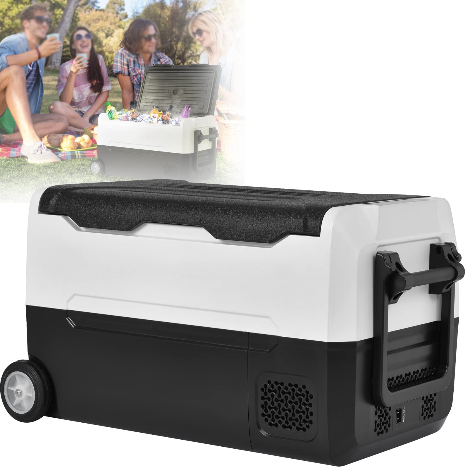 Congelatore Elettrico A Compressore,Grande capacità 31.5 Litri,Frigorifero Portatile con Ruote,Controllo App,12/24V E 100-240V,per Esterni,Veicoli,Campeggio,Viaggi,Casa