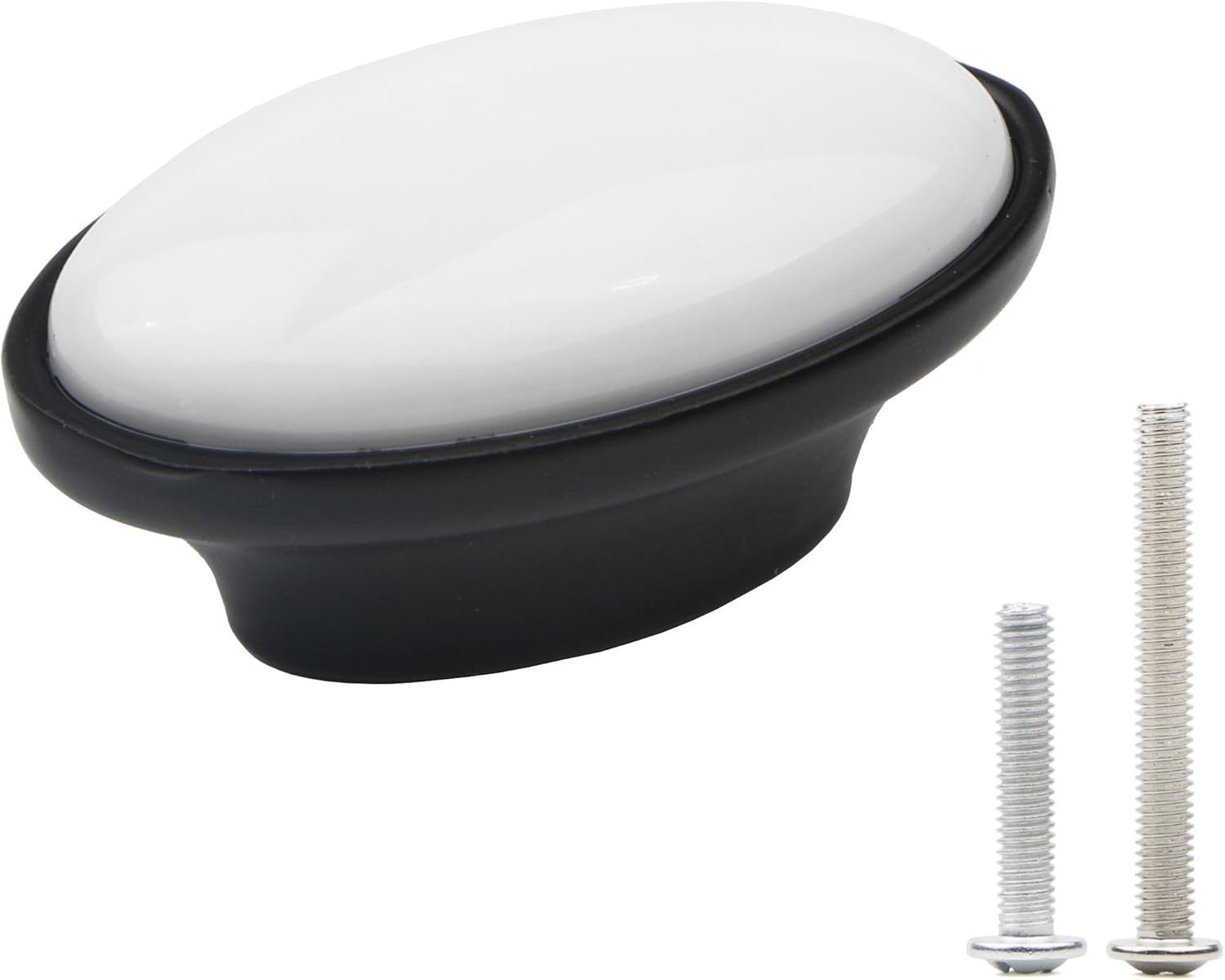 6pcs Black White Ceramics Cabinet Kitchen Hardware Round Drawer Dresser Handles Wardrobe Cupboard Pull Knobs Euro Furniture