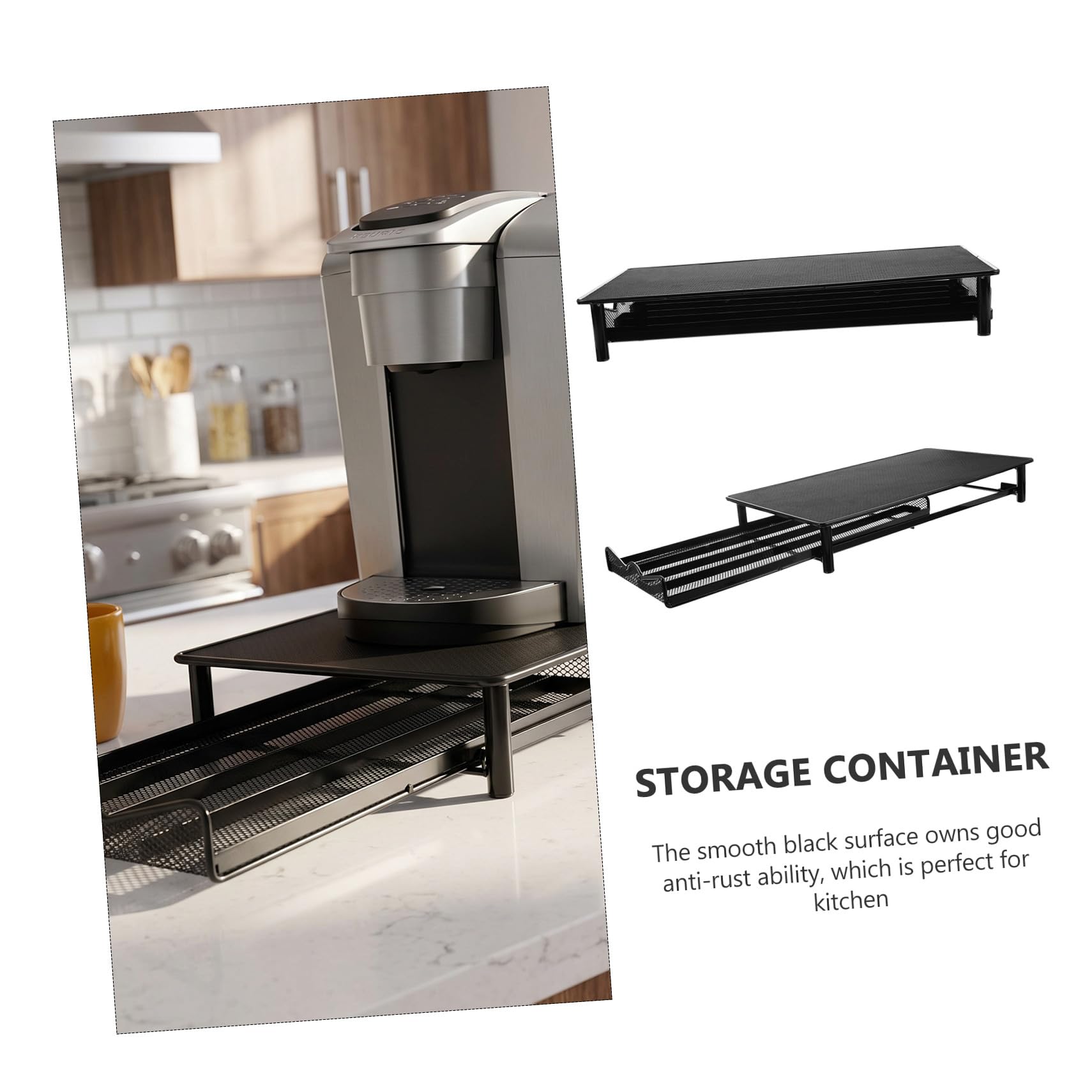 SECFOU Caja de Almacenamiento de Hierro Negro Ligera y Fácil de Transportar Capacidad para 40 Cápsulas para Cápsulas de Café Adecuado para Cocina o Escritorio