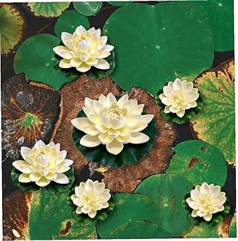 Amazon.co.jp: SAEYZ 6点セット 池に花を浮かべ 人工泡の蓮の花を