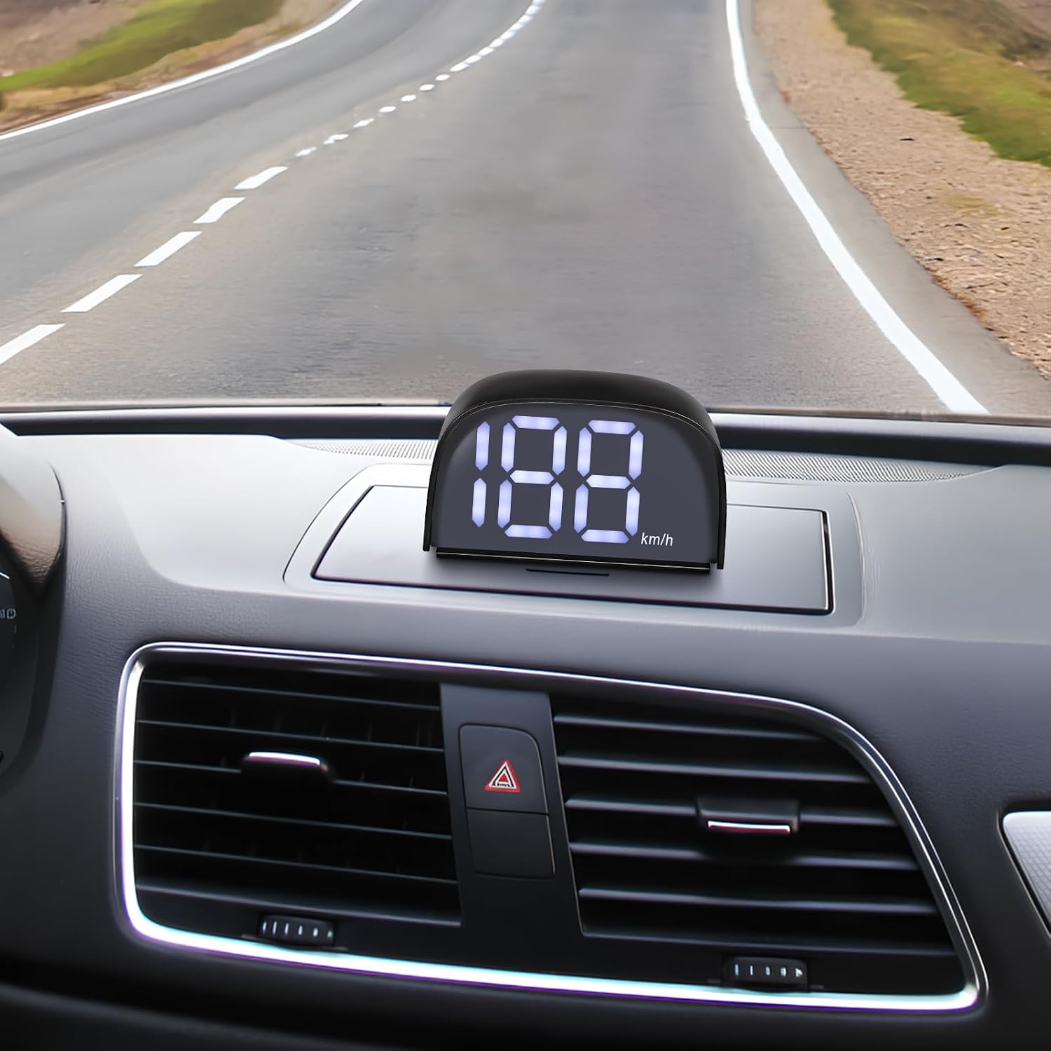 iplusmile Car Digital Speedometer for Dashboard Universal Vehicle Speed Measuring Instrument with Adjustable Brightness and Angle Plug-and-Play for Cars Trucks Suvs