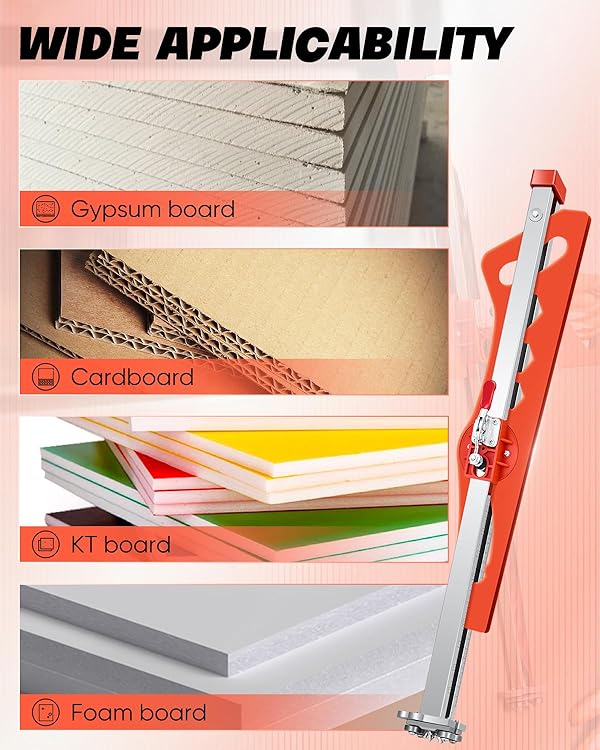 Saker Drywall Cutter Tool Foldable - Sheetrock Cutting Tool for Clean, Straight Cuts - Easy to Use Drywall Cutting Guide for Standard Gypsum Boards 1/4", 3/8", and 1/2" by Saker - Image 5