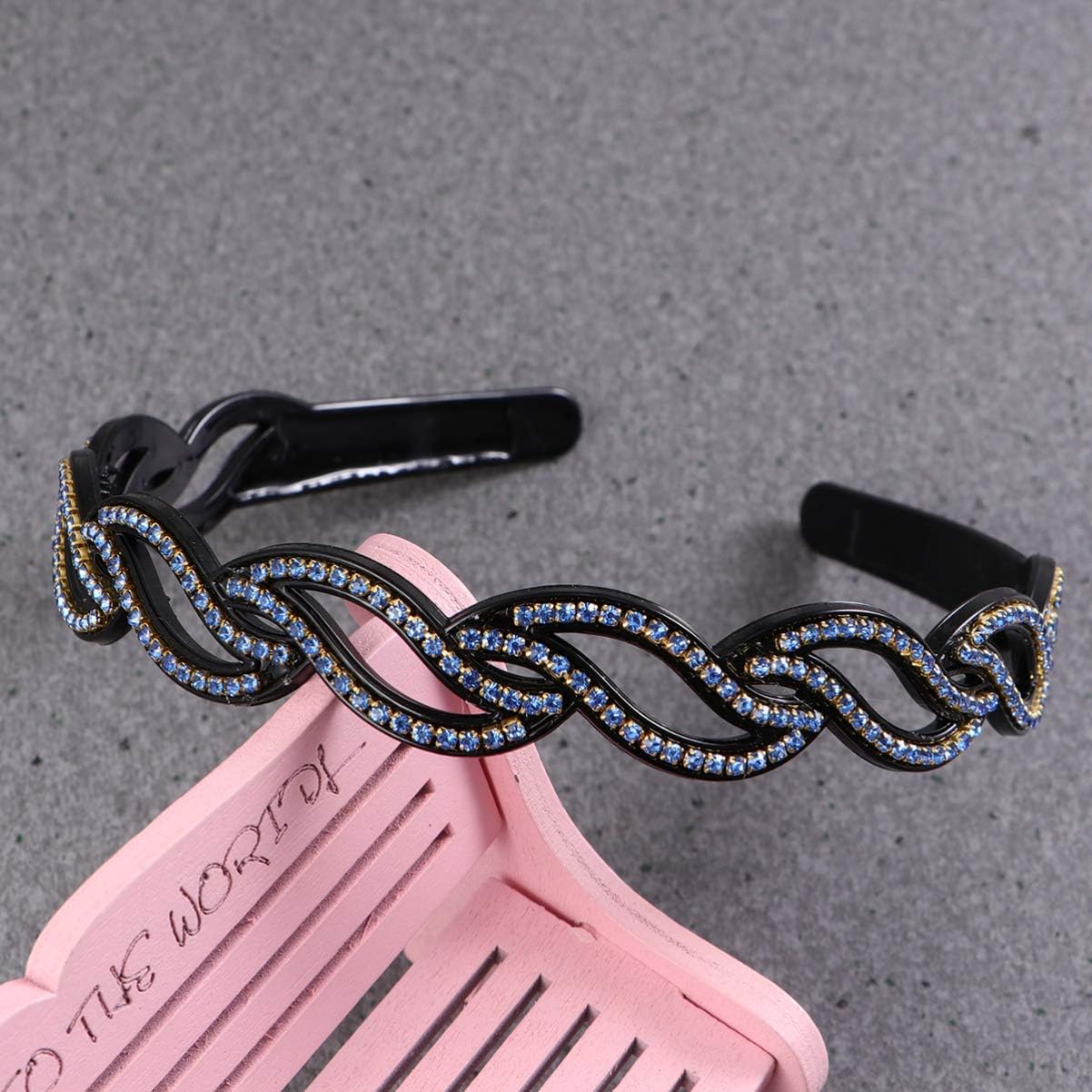 FRCOLOR 3pcs Rhinestone Headbands Teeth Comb Hair Hoops Plastic Hair Band Bling Hairbands Non-slip Headbands for Women Girls - Image 4