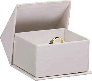 ALLUREPACK Box - Silk Brushed Cardboard Paper Jewelry Gift Box With Elite Modern Angled Closure, Velvet Topped Foam Interior, For Unique Proposal, Engagement or Wedding.…