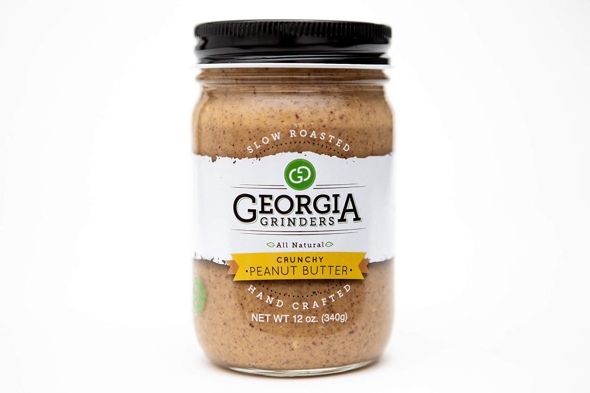 Georgia Grinders Crunchy Peanut Butter, No Sugar Added, 12 Ounce