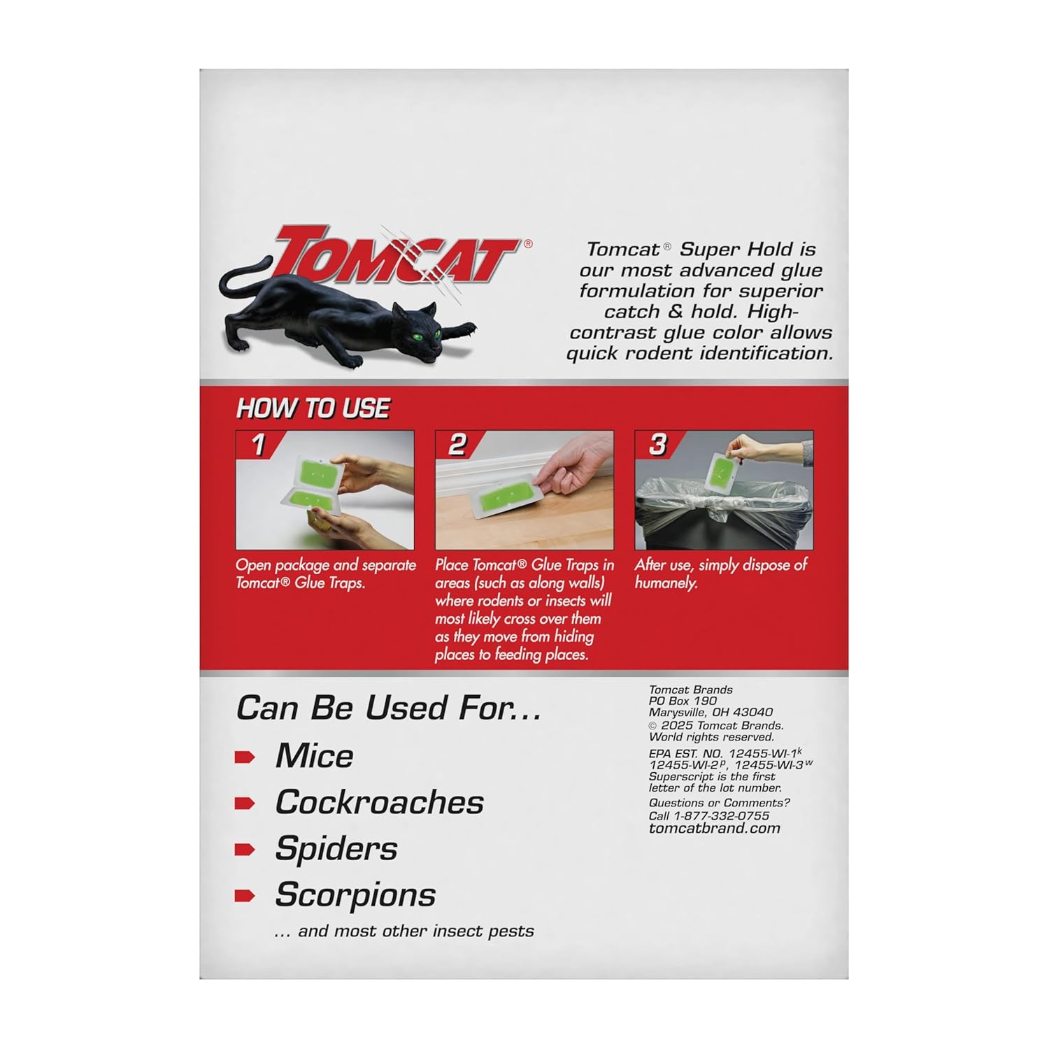 Tomcat glue trap with mouse & roach captured (illustrative)