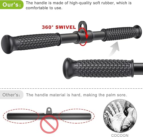 Miniatura 5 de SELEWARE Juego de accesorios para máquina de cable, accesorios desplegables LAT, accesorios de máquina de cables para gimnasio en casa, cuerda de