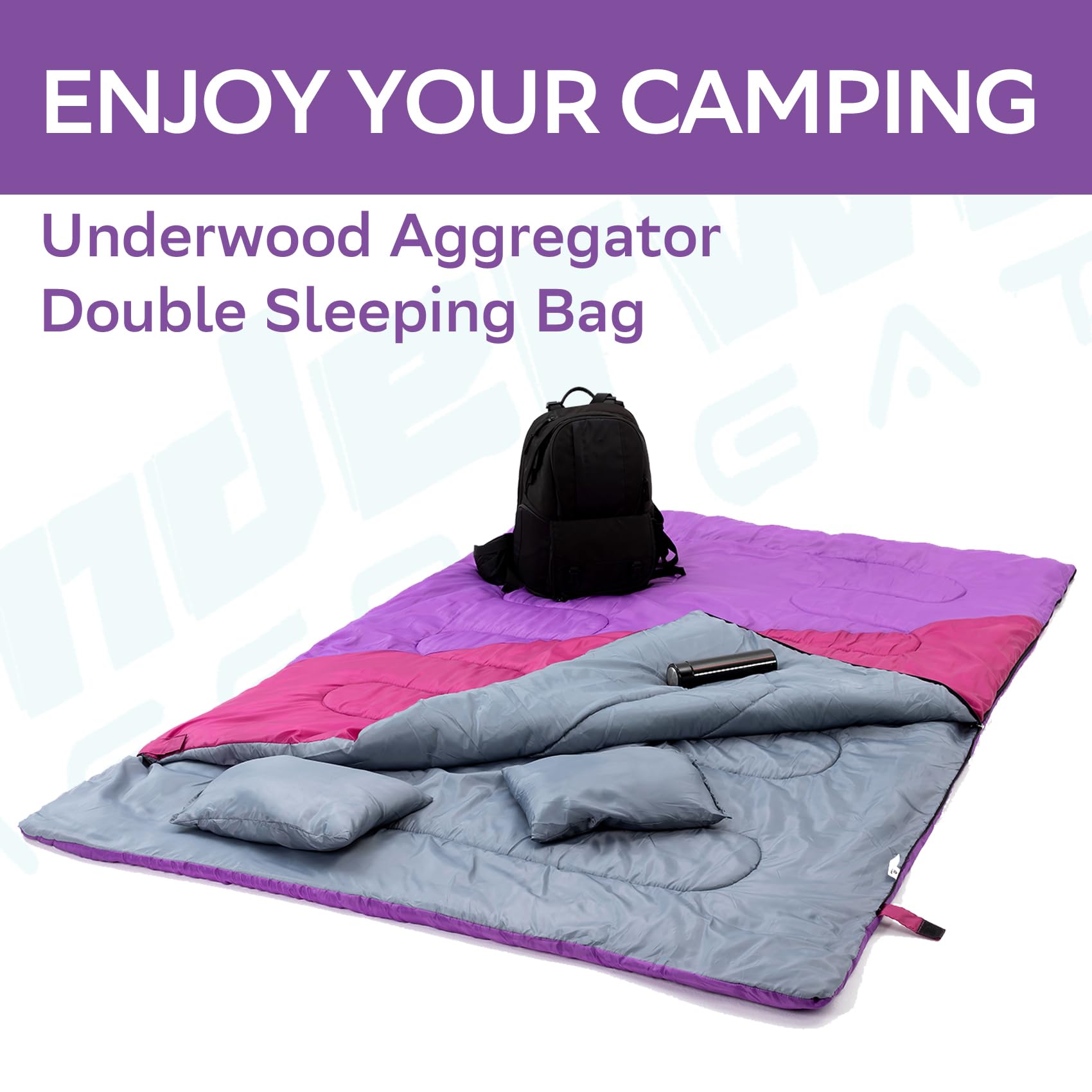 Saco de Dormir Doble para Acampar - Saco de Dormir para Niños, Niñas, Saco de Dormir Compacto para Adulto para 2 Personas, Saco de Dormir Liviano para Al Aire Libre