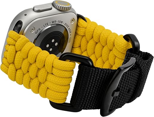 TStrap Paracord Band Compatible with Apple Watch 49mm 46mm 45mm 44mm 42mm for Men Women,Breathable Braided Nylon Strap Sport Outdoors Wristbands for iWatch Ultra 2/Ultra Series 10 9 8 7 6 5 4 3 2 1 SE
