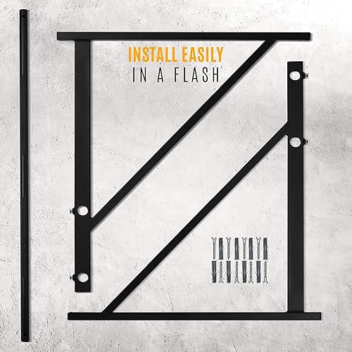 Miniatura 6 de Yes4All Barra de dominadas de alta resistencia para montaje en pared, resistencia de techo multiagaremontaje en vigabarra de barbilla para gimnasio