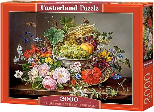 Miniatura 2 de Castorland Puzzle Naturaleza muerta con flores asícomo cesta de frutas 2000 Piezas