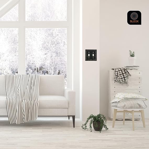 | Beveled Aged Bronze Wall plates | Electric Outlet and Switch Covers | Style: 1 Gang Decorator (2 Pack)