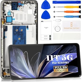 Replacement Display for Xiaomi 11T 5G/11T Pro LCD Display 2107113SG 21081111RG Digitizer Touch Screen Assembly Repair Kits Black with Frame