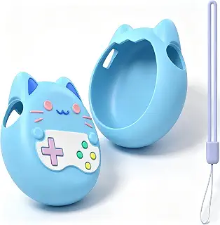 Geiomoo シリコンケース Tamagotchi Paradise Interactive Virtual Pet 用 ソフトで柔軟 傷防止 保護カバー ストラップ付き (ブルー)