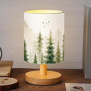 VIHOSE Pine Tree Bedside Table Lamp Forest Table Lamp Vintage Nightstand...