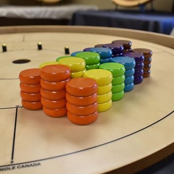 Summer Crokinole Disc Party Pack (78 Discs) (Add a Pouch, Large Discs - 1 1/4 Inch Diameter (3.2cm))