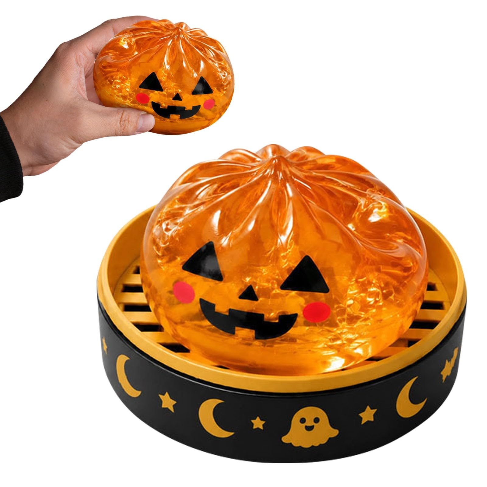 Cute Halloween Theme Shining Glitter Baozi Shaped Sensory Fidget Toy #B