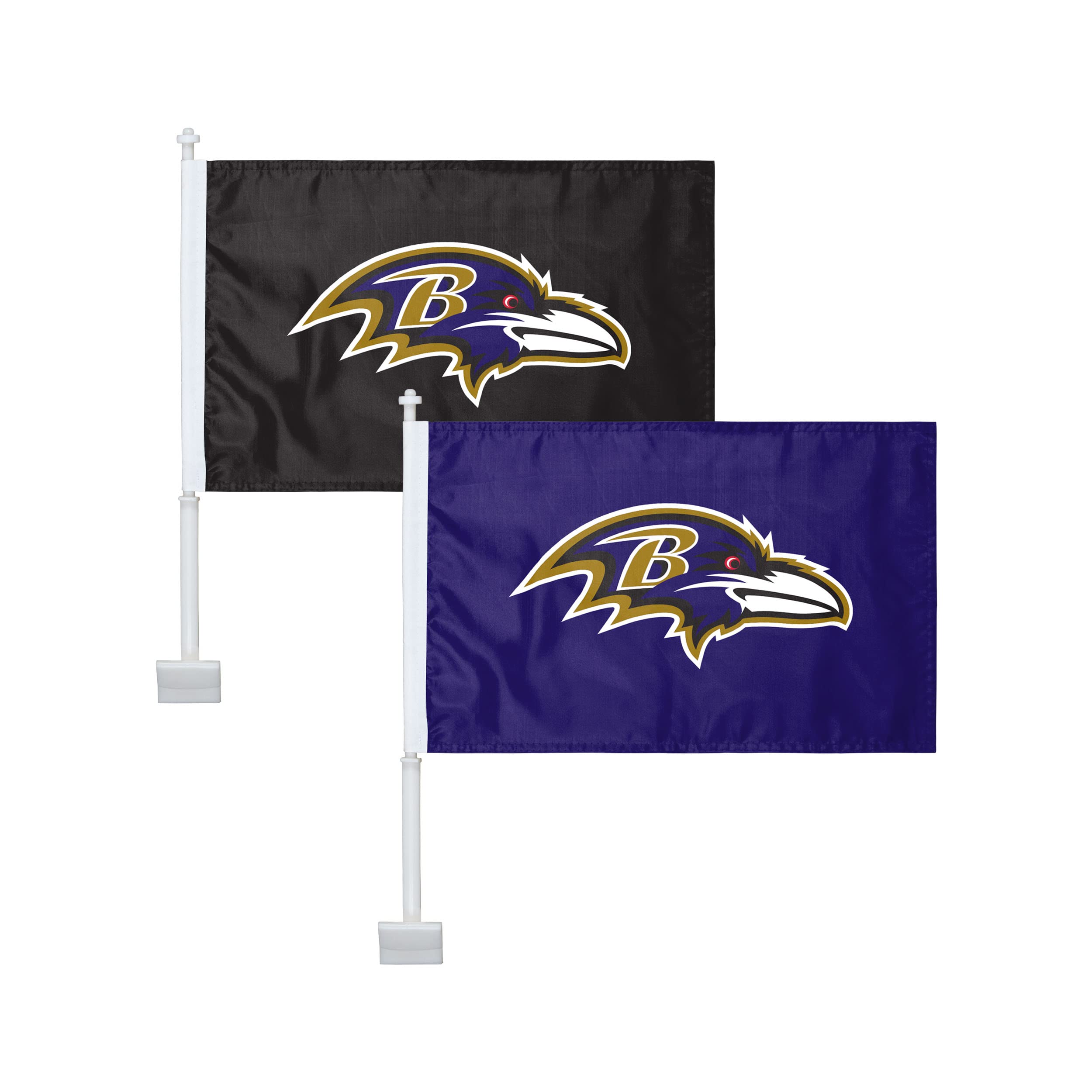 FOCO Baltimore Ravens NFL 2 Pack Solid Car Flag