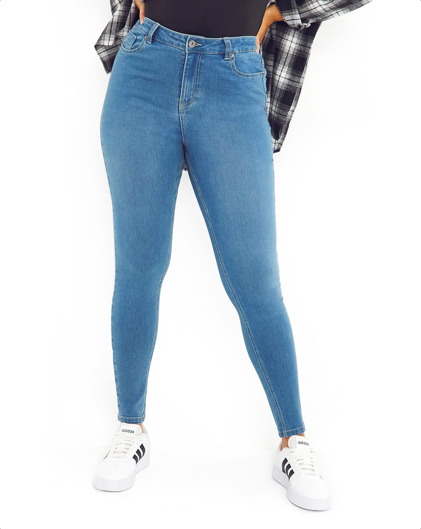 Women’s Lucy Skinny Jeans | Ladies Super Stretch High Waisted Jeans for Women | Casual Classic Cotton Jeans | Plus Size Curve | Size 12 – 32