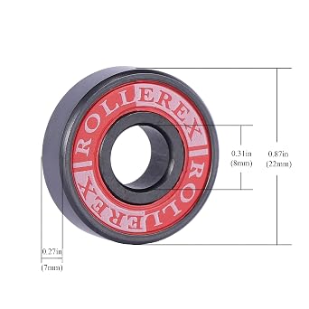 8-Pack Rollerex Apollo 608-2RS Skate Bearings