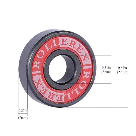 8-Pack Rollerex Apollo 608-2RS Skate Bearings