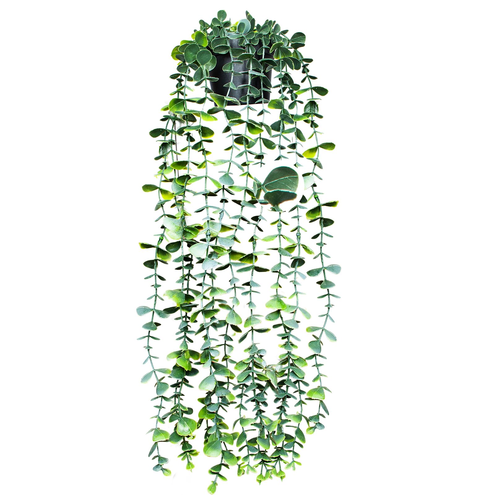 Planta de eucalipto sintético en maceta de 22 pulgadas, planta de eucalipto de hiedra larga artificial, decoración de plantas de vid de plástico para interiores y exteriores, hogar, oficina